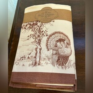 Maison d'Hermine Turkey Farmhouse Tree Print Set of 4 Napkins 100% Cotton NWT